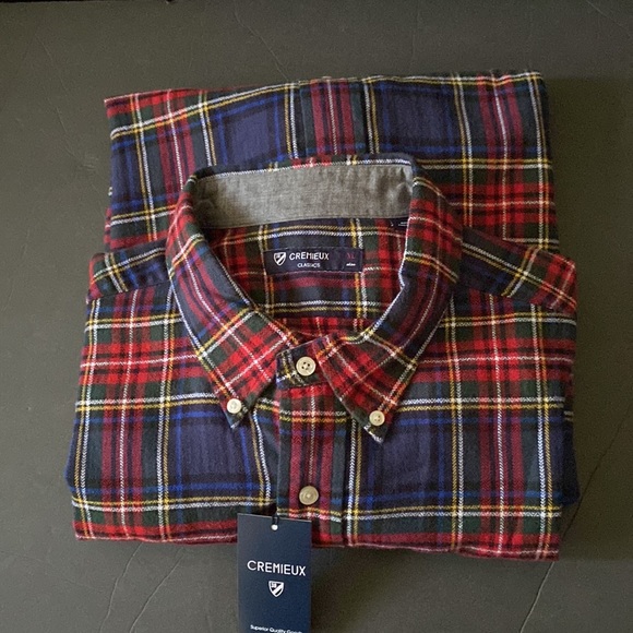 Cremieux Classics, Men’s 100% Cotton Plaid Long-Sleeve Shirt, Button Front, XL - Picture 2 of 4